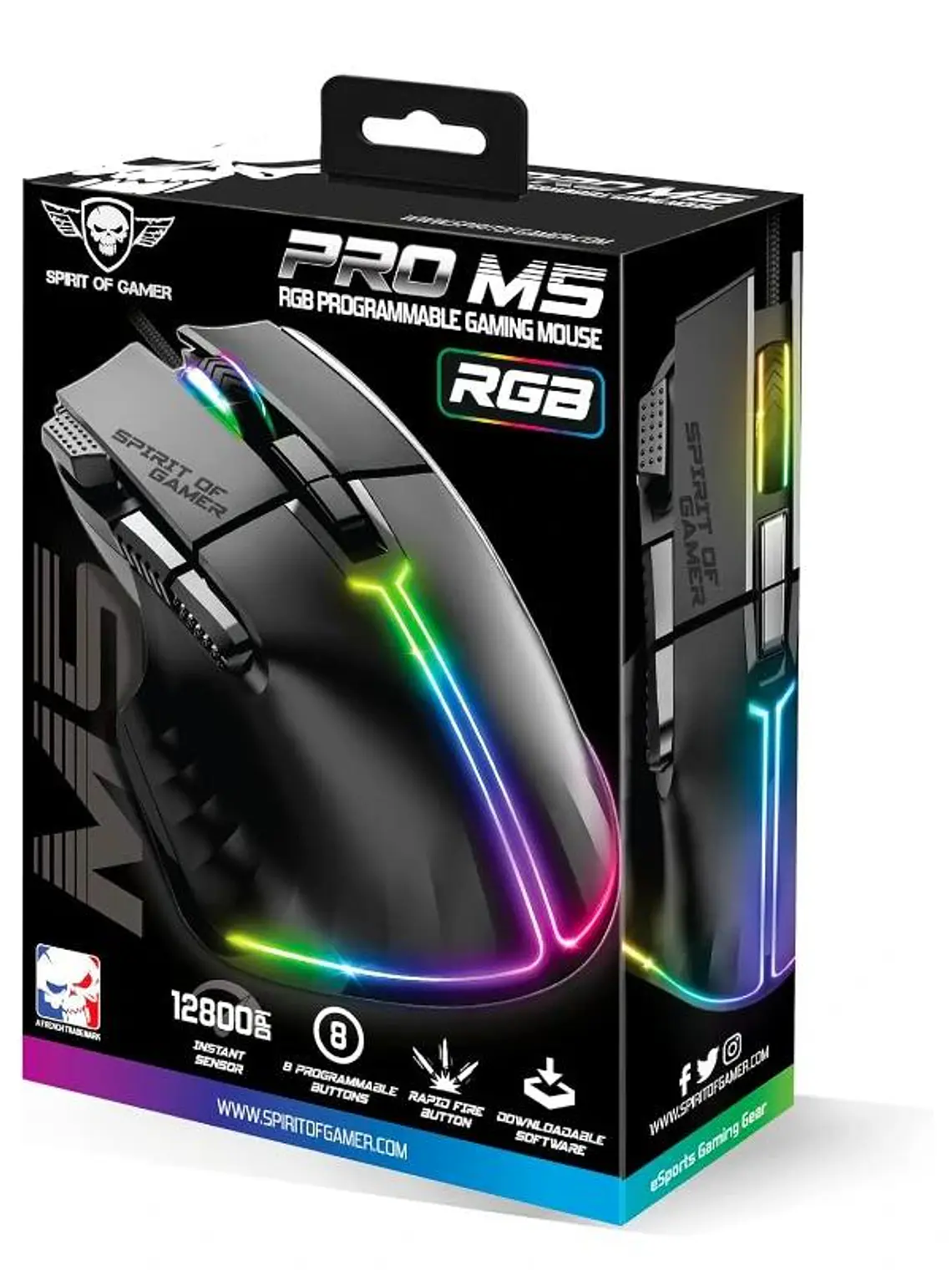 Spirit of Gamer Raton Souris Pro M5 Negro 2