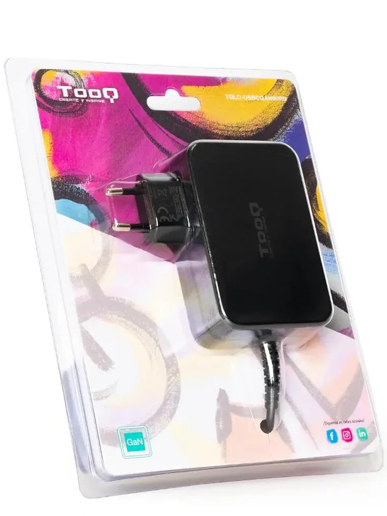 Tooq Cargador portatil GAN USB-C PD 90W Negro 3