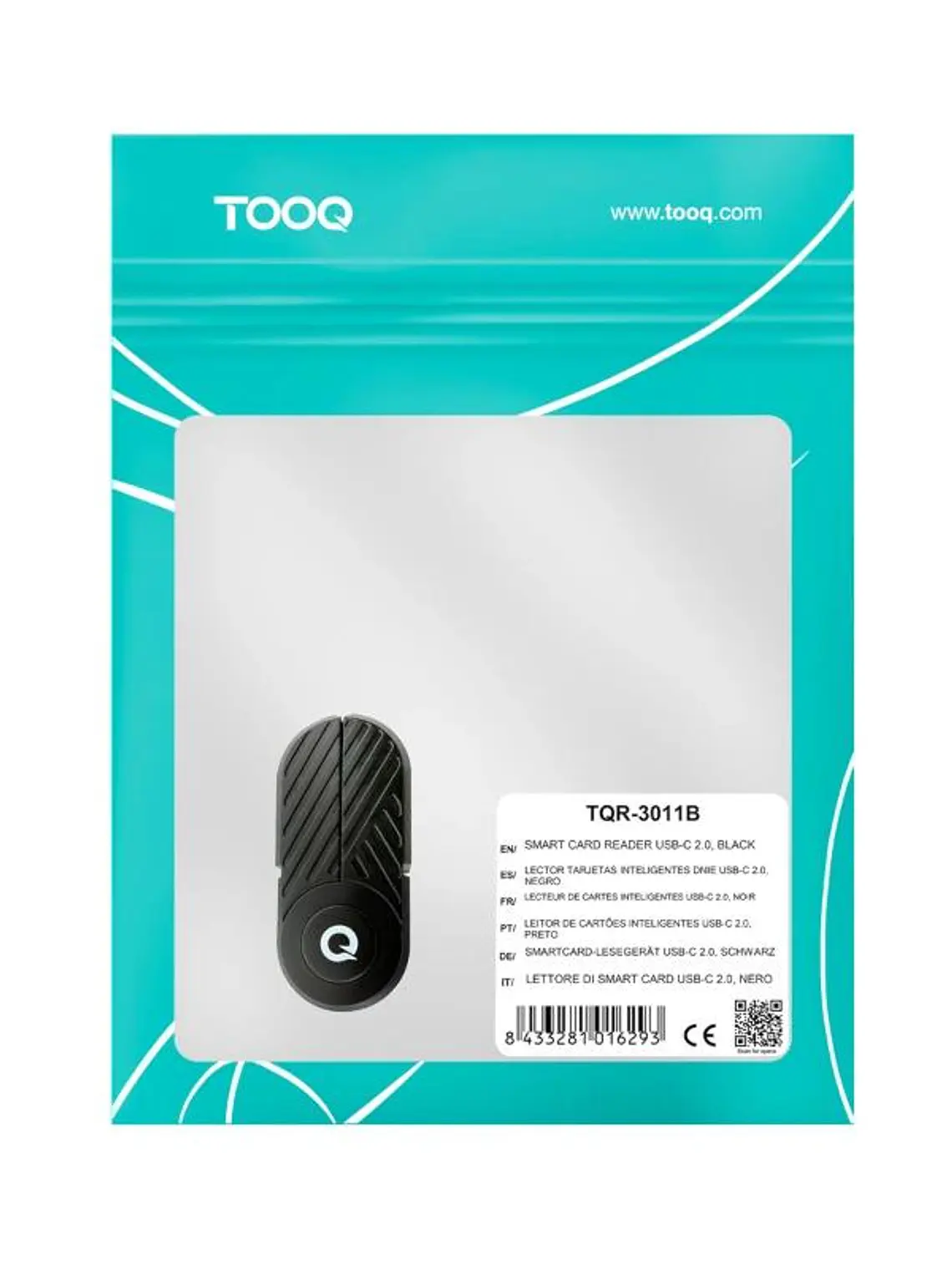 Tooq TQR-3011B Lector DNIe USB-C 2.0 Negro 3