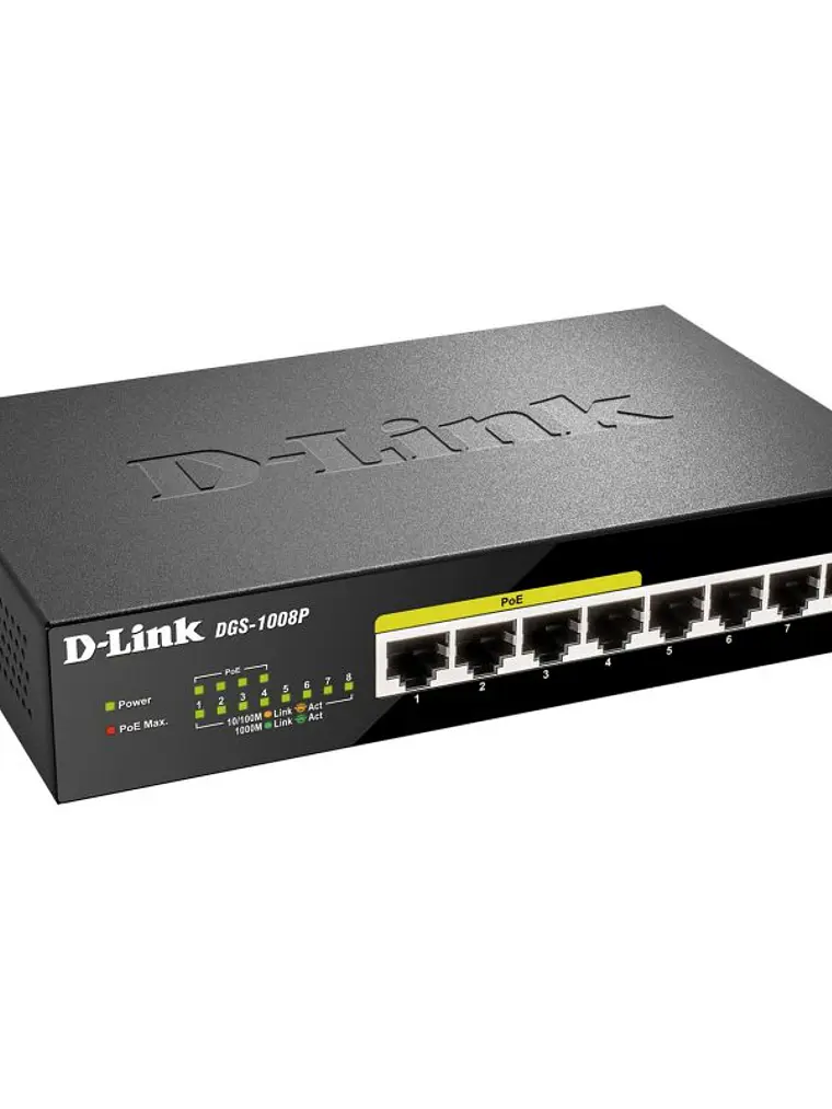D-Link DGS-1008P Switch 8xGB 4xPoE 4