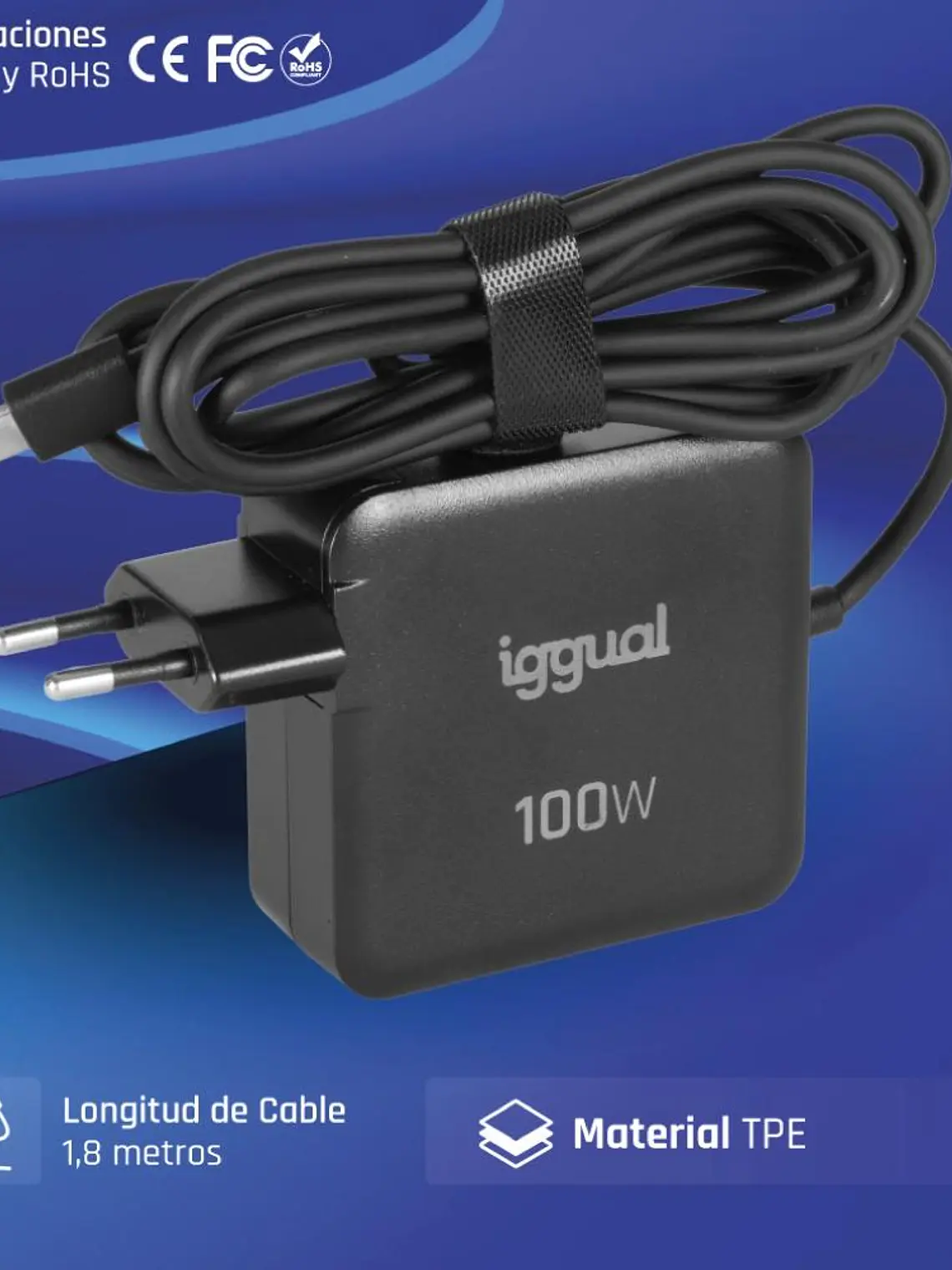 iggual Cargador portátil y móvil tipo C PD 100W 2