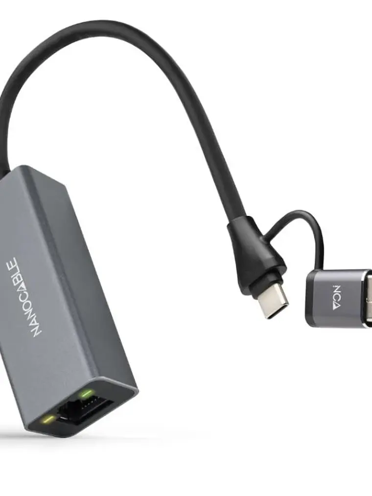 Nanocable Conversor USB-C+USB-A/M 3.0 RJ45 15cm 1
