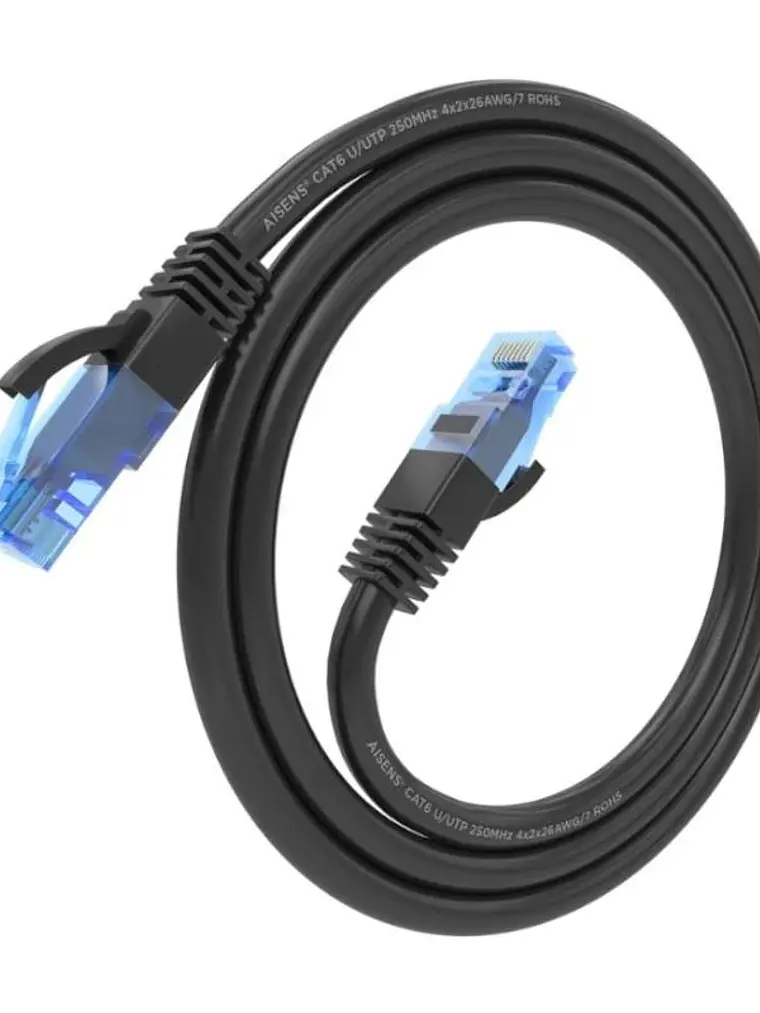 Aisens Cable RJ45 Cat.6 UTP AWG26 CCA Negro 0.5M 2