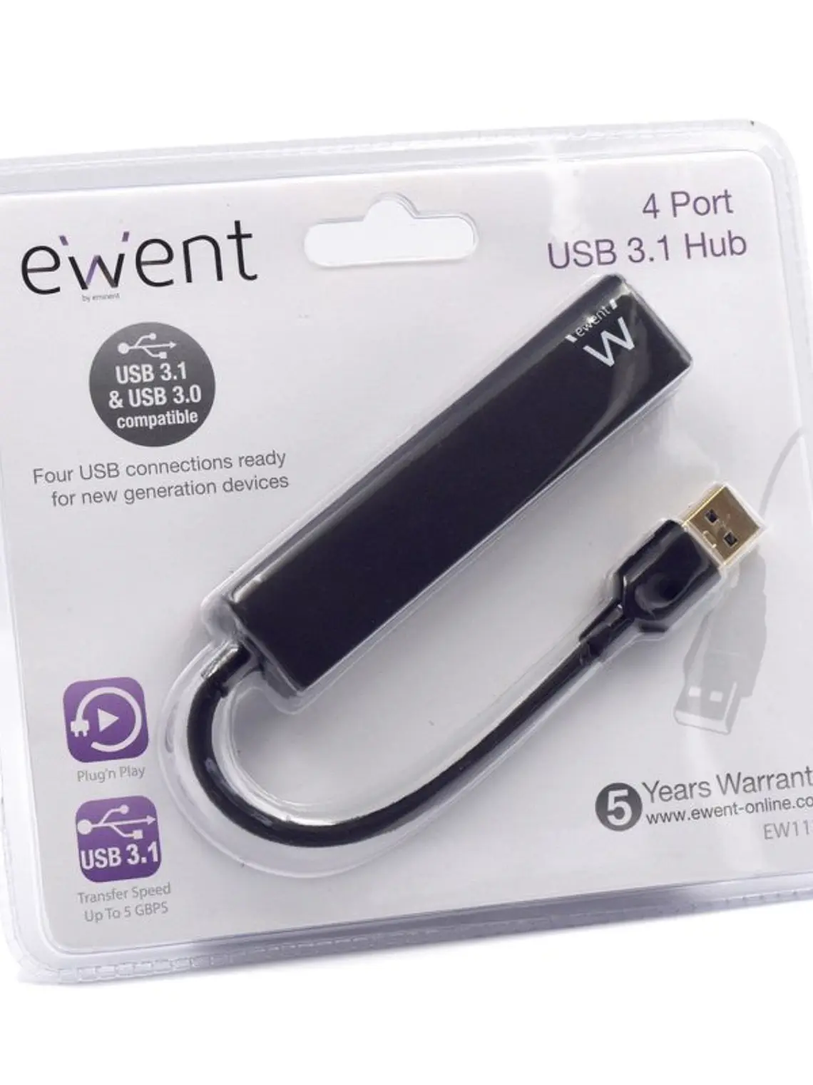 EWENT EW1136  Hub 4 Puertos USB 3.0 3