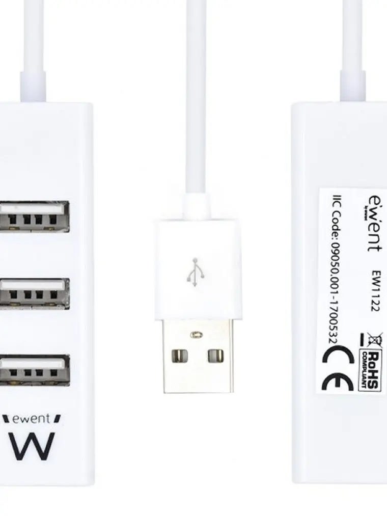 EWENT EW1122 MINI-HUB USB 4 PUERTOS BLANCO 3