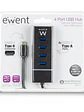 Ewent E1137 HUB USB TIPO C 4 PUEROS USB 3.1 - Miniatura 2