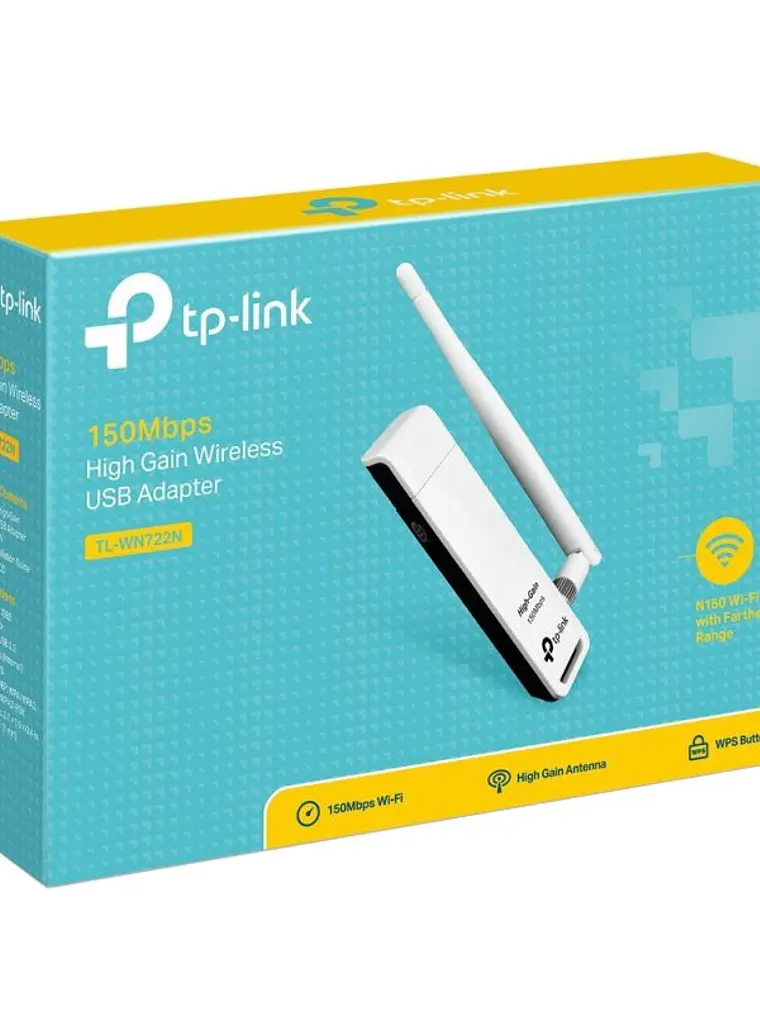 TP-LINK TL-WN722N Tarjeta Red WiFi N150 USB 2