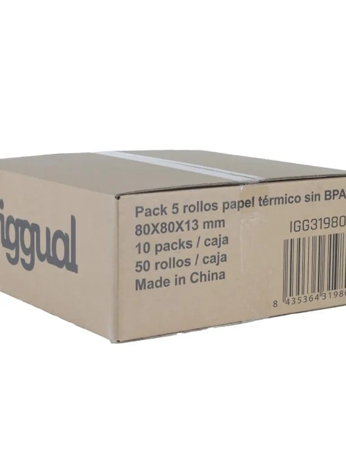 iggual Caja 50 rollos papel térmico sin BPA 80x80 3