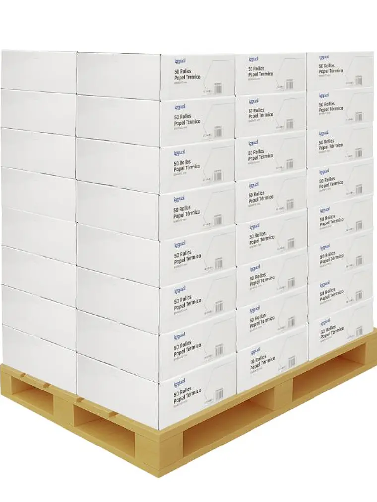 Palet 2400 rollos papel térmico sin BPA 80x80mm 2