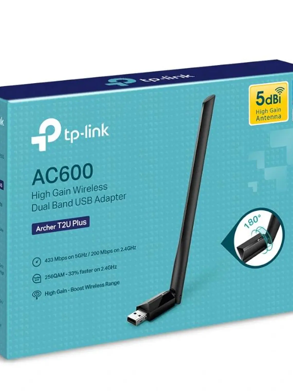 TP-Link Archer T2U Plus Adaptador WiFi AC600 USB 2