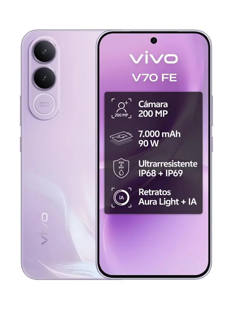 VIVO V70 FE 8Gb 512Gb Bundle Ch90w+ Buds3 Purple 2