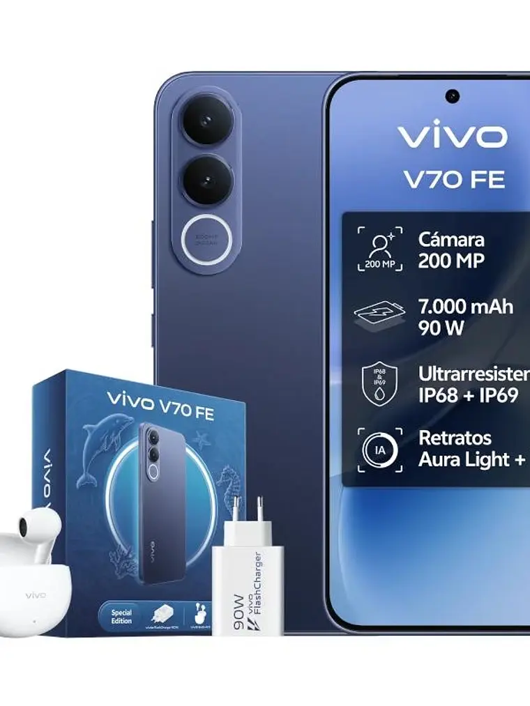 VIVO V70 FE 8Gb 256Gb Bundle Ch90w+ Buds3 Blue 1