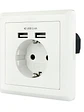 Nanocable Base de enchufe pared schuko+2USB 2.4A - Miniatura 1