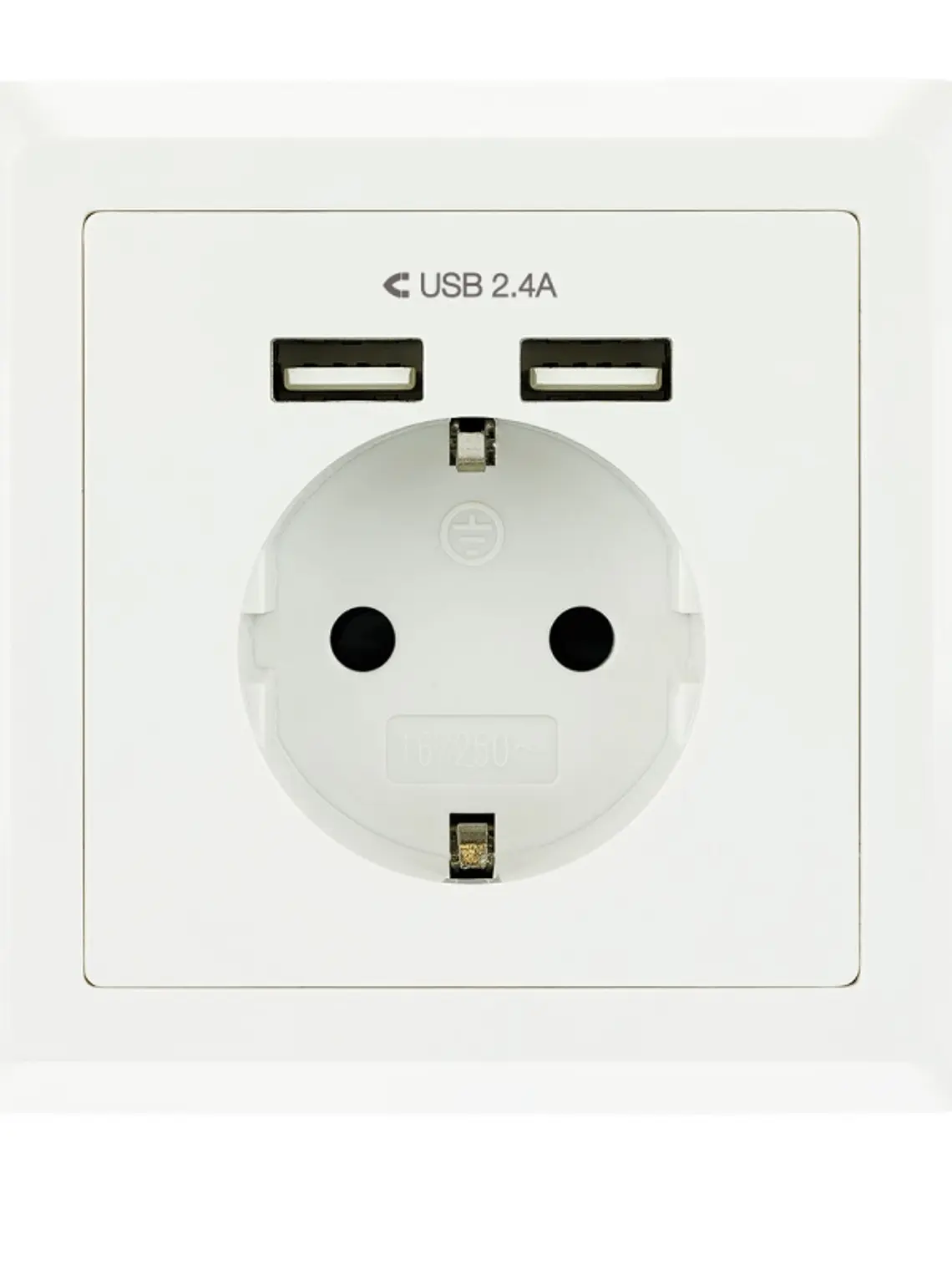 Nanocable Base de enchufe pared schuko+2USB 2.4A 2