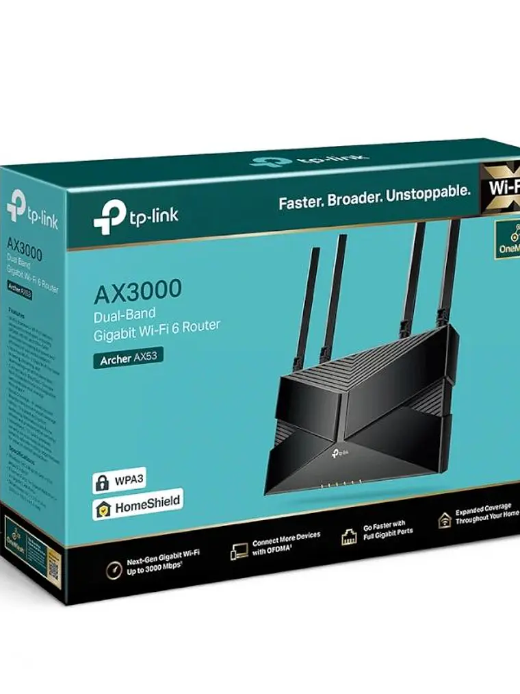 TP-Link Archer AX53 Router WiFi6 AX3000 4xLAN 1xWA 2