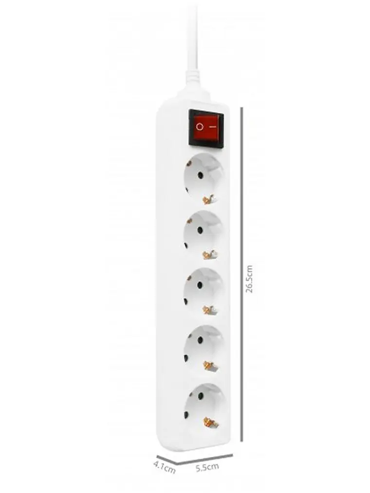 EWENT EW3916  Regleta 5 Tomas / 1 interruptor 1.5m 4