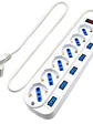 EWENT EW3932-5m Regleta 6 Tomas / 6 interruptor 5m - Miniatura 1