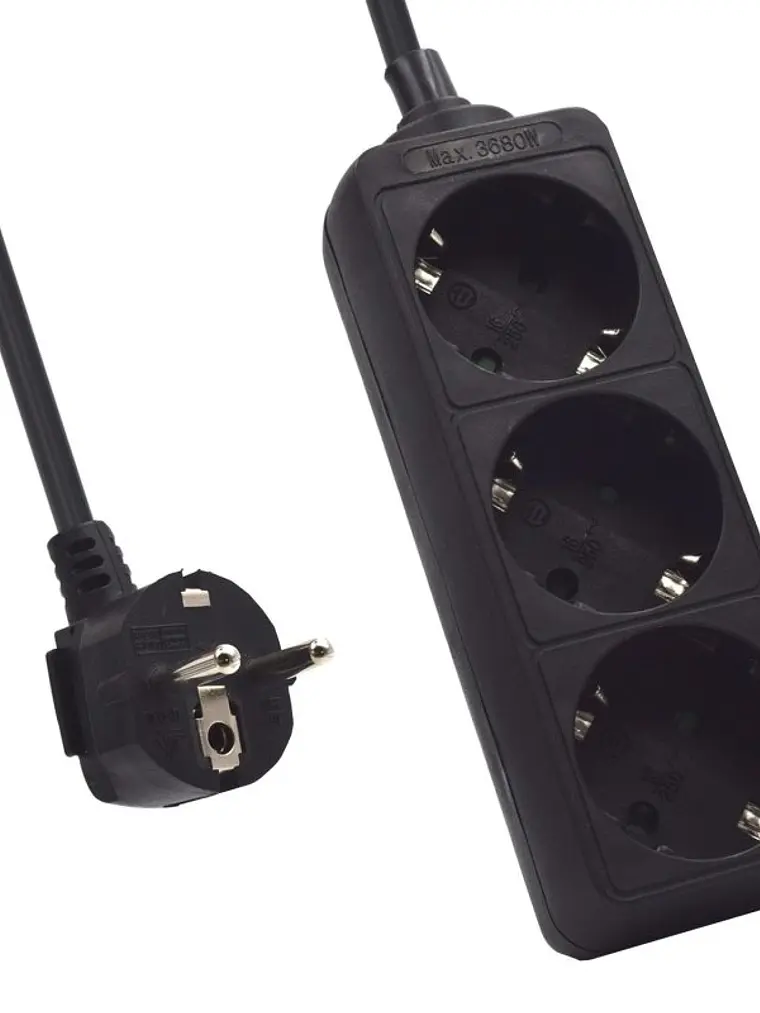 Ewent Ew3959 Regleta 3 tomas Negro 1