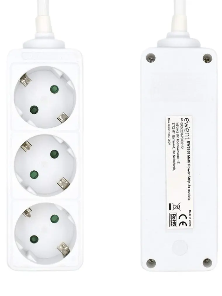Ewent Ew3958 Regleta 3 tomas Blanco 4