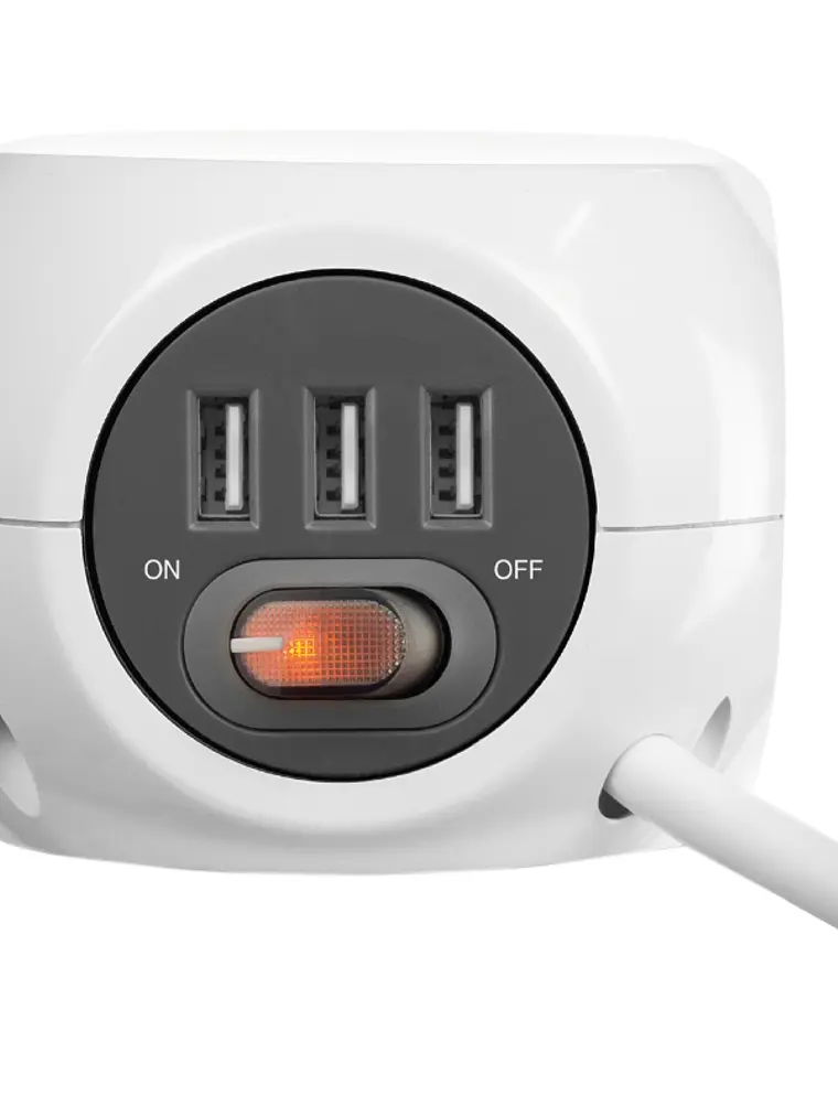 Ewent EW3939 REGLETA CUBO 3 TOMAS/3 USB BLANCO 2
