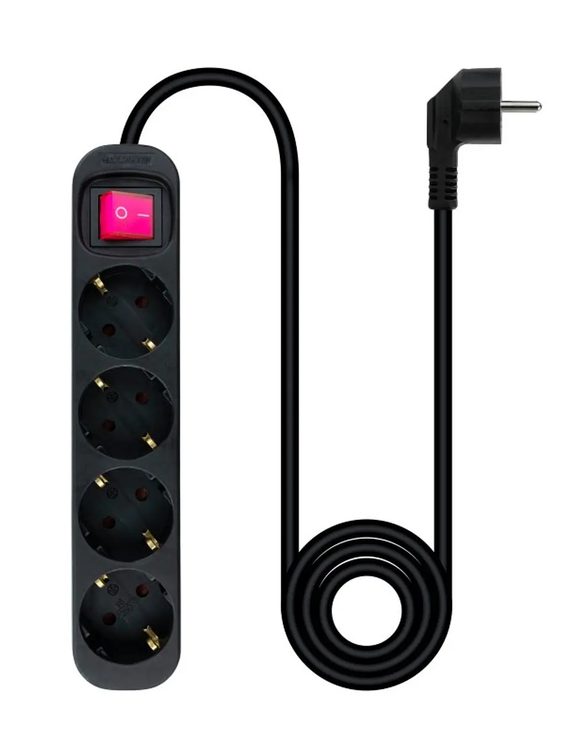 Nanocable Regleta 4 tomas con interruptor Negro 1