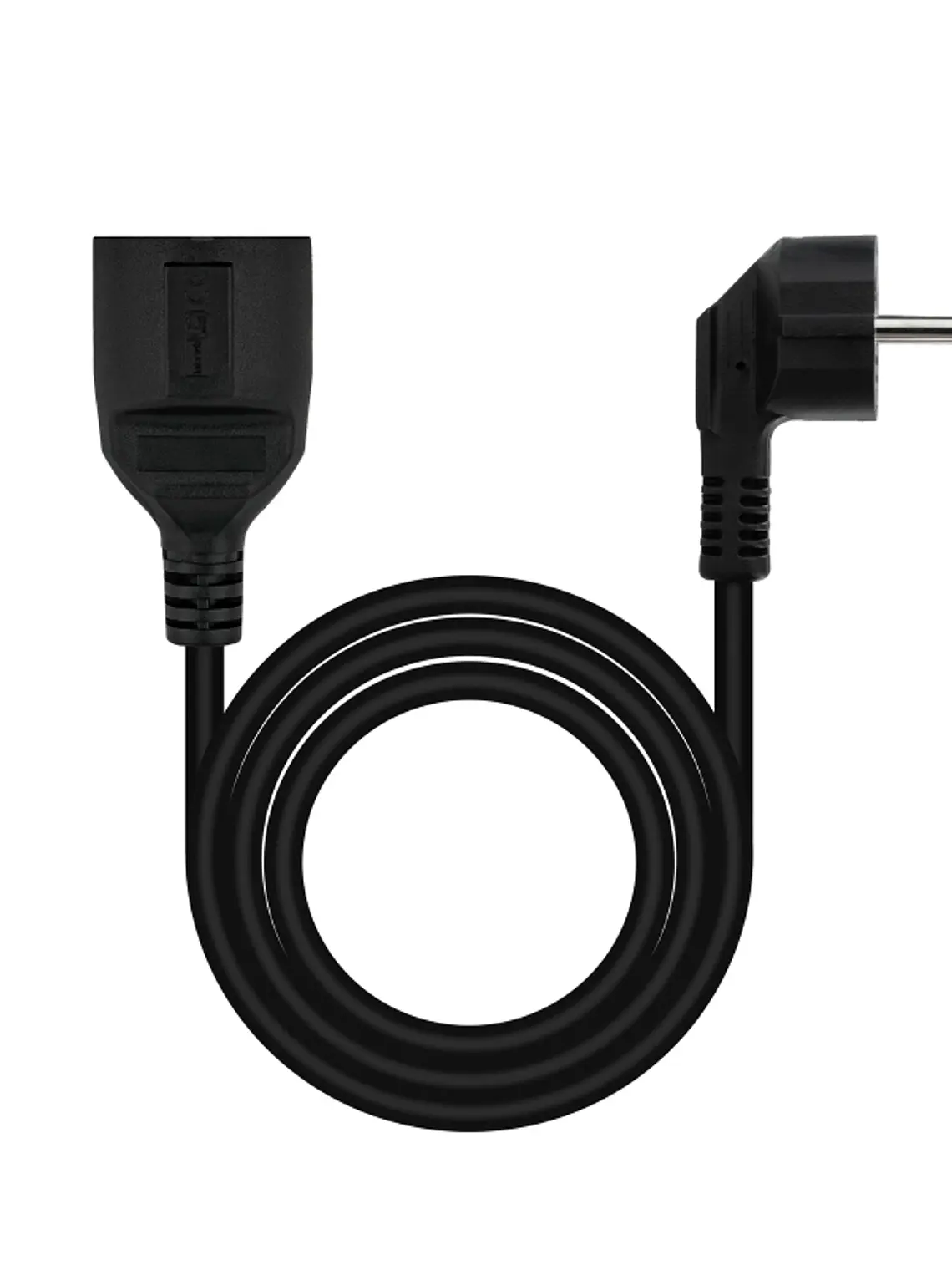 Nanocable Cable Alim. Alargador schuko negro 2 M 3