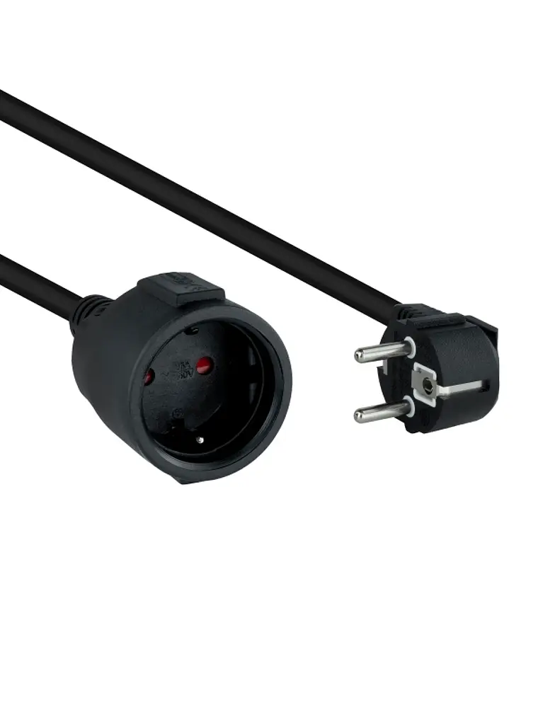 Nanocable Cable Alim. Alargador schuko negro 5 M 1