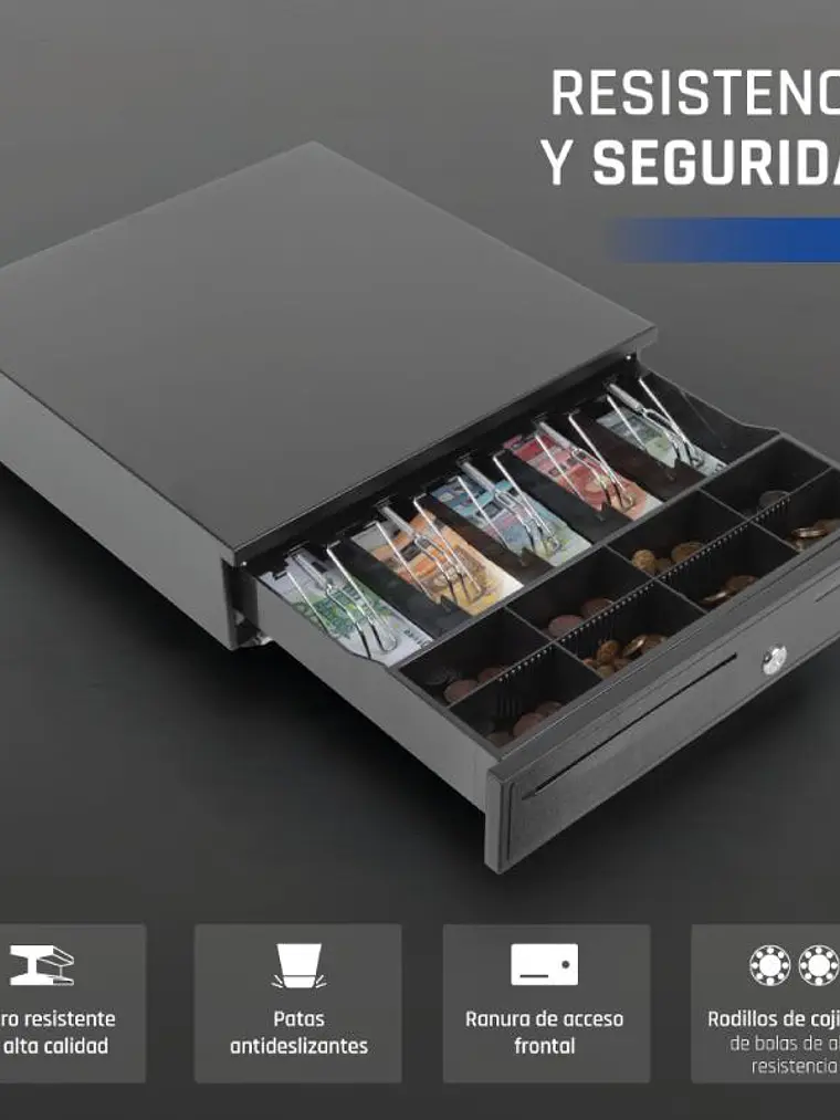 iggual Cajón Portamonedas IRON-50 42cm 5+8 negro 3