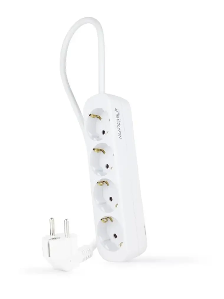 Nanocable Regleta de Enchufes 4 Tomas 1.4 m Blanco 1
