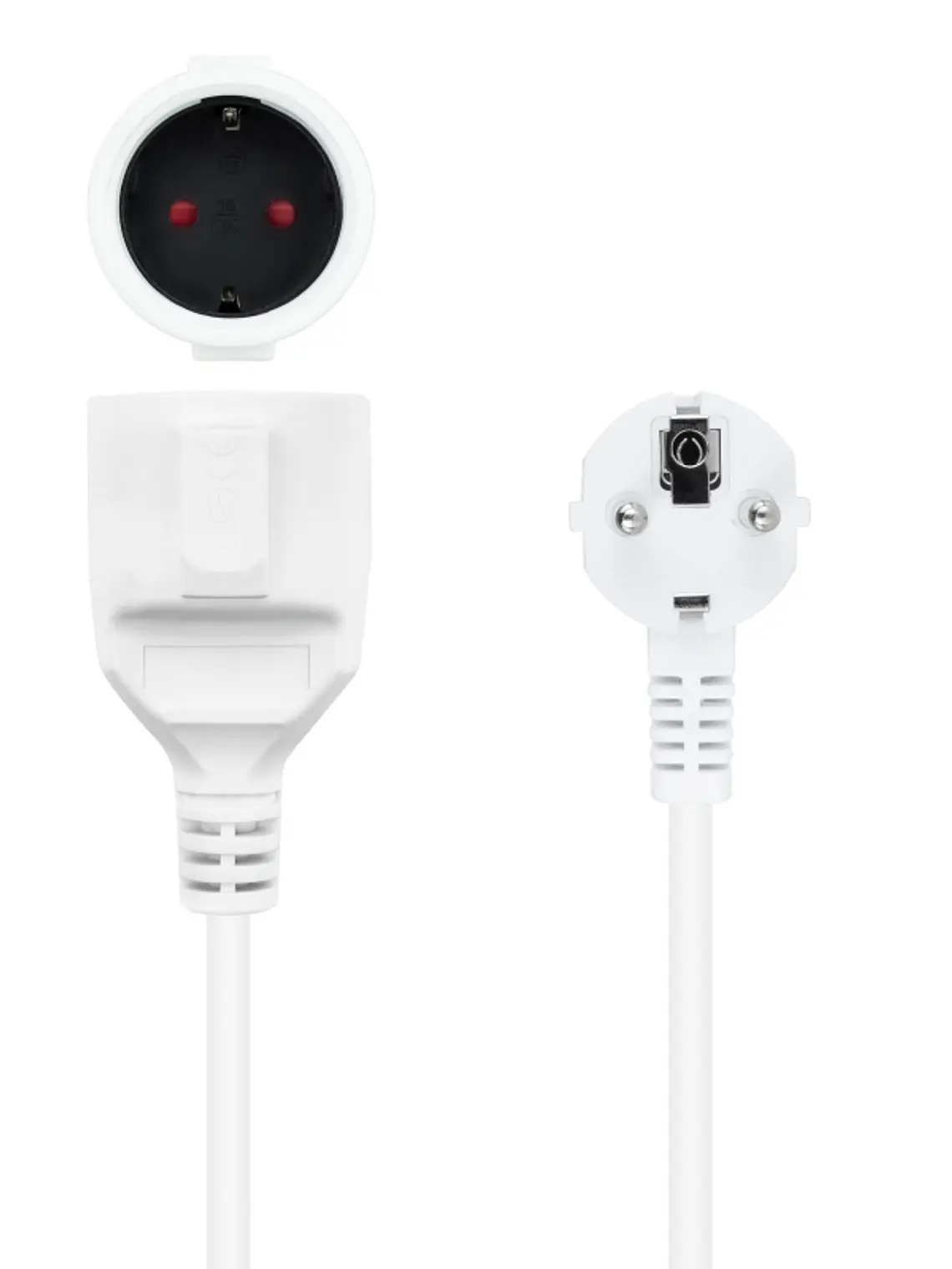 Nanocable Cable Alim. Alargador schuko blanco 5 M 3