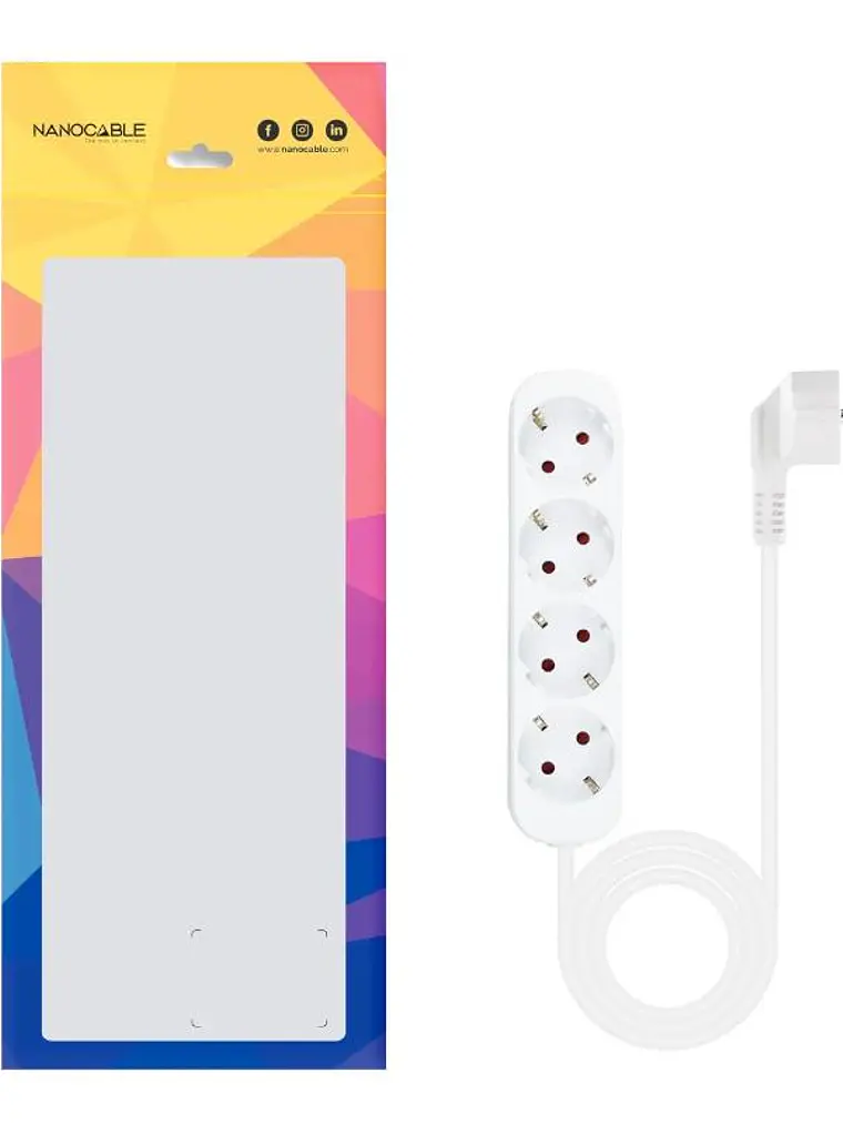 Nanocable Regleta de Enchufes 4 Tomas 1.4 m Blanco 3