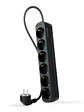 Nanocable Regleta de Enchufes 6 Tomas 1.4 m Negro - Miniatura 1