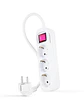 Nanocable Regleta 3 Tomas Interruptor Blanco - Miniatura 1
