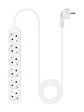 Nanocable Regleta de Enchufes 6 Tomas 1.4 m Blanco - Miniatura 3