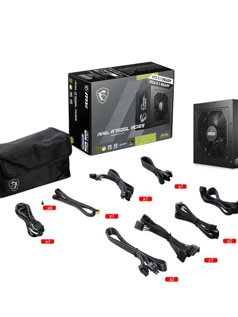 MSI Fuente Alimentación MAG A750GL PCIE5 II 750ATX 4