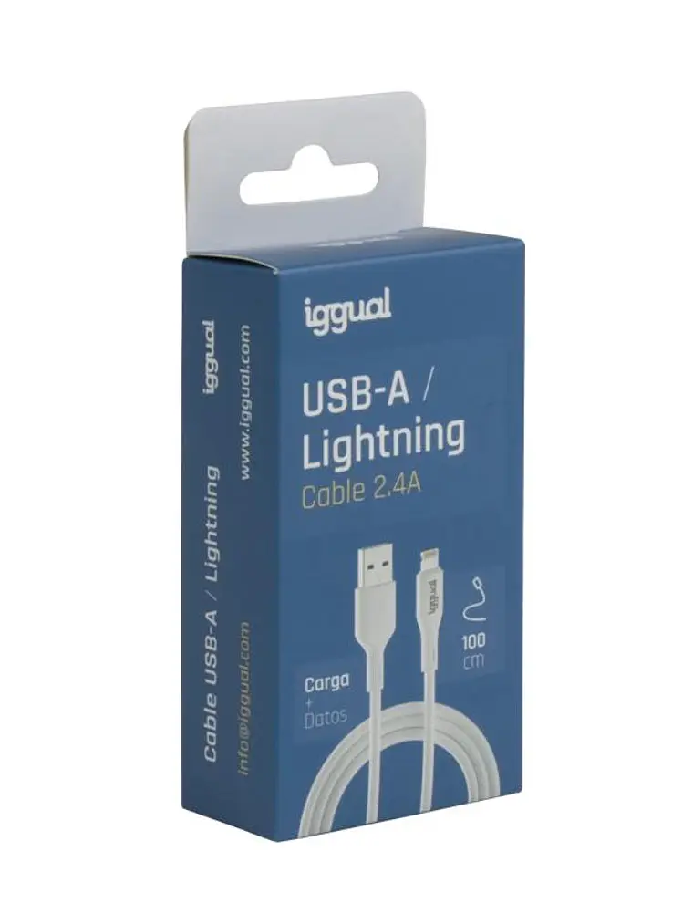 iggual cable USB-A/Lightning 100 cm blanco 3
