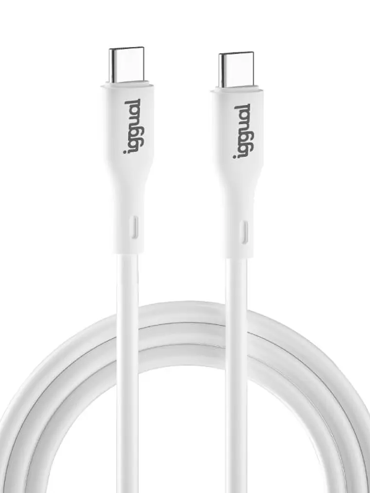 iggual Cable USB-C/USB-C 100 cm blanco Q3.0 3A 60W 1