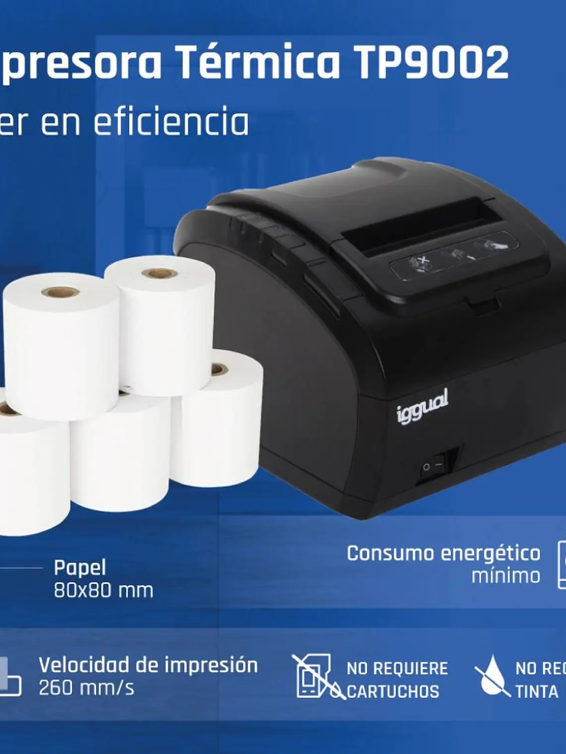 iggual Impresora Térmica TP8002 USB+RS232+Ethernet 2