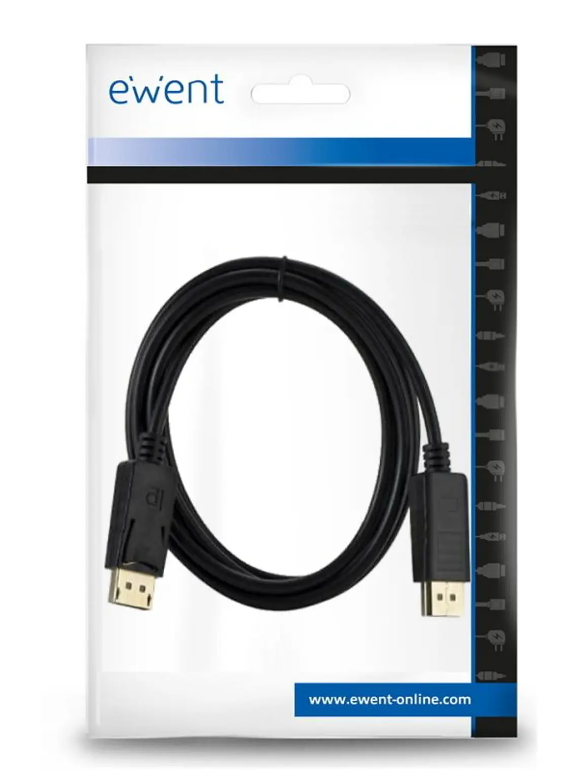 Ewent Cable Displayport 4k @ 60hZ, A/A AWG28, 3mt 2