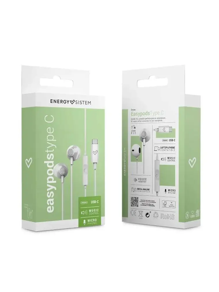 Energy Sistem Auriculares EasyPods Type C Snow 4