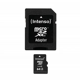 Intenso 3413490 Micro SD clase 10 64GB c/adapt