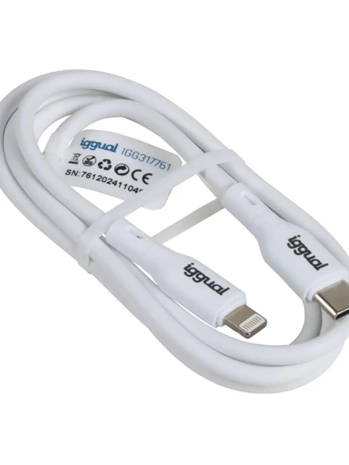 iggual cable USB-C/Lightning 100 cm blanco Q3.0 3A 2