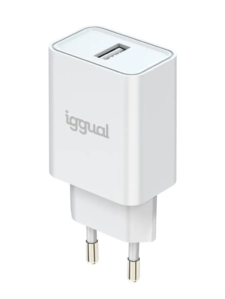 iggual Cargador de pared 1xUSB-A 5V/2.4A (12W) 3