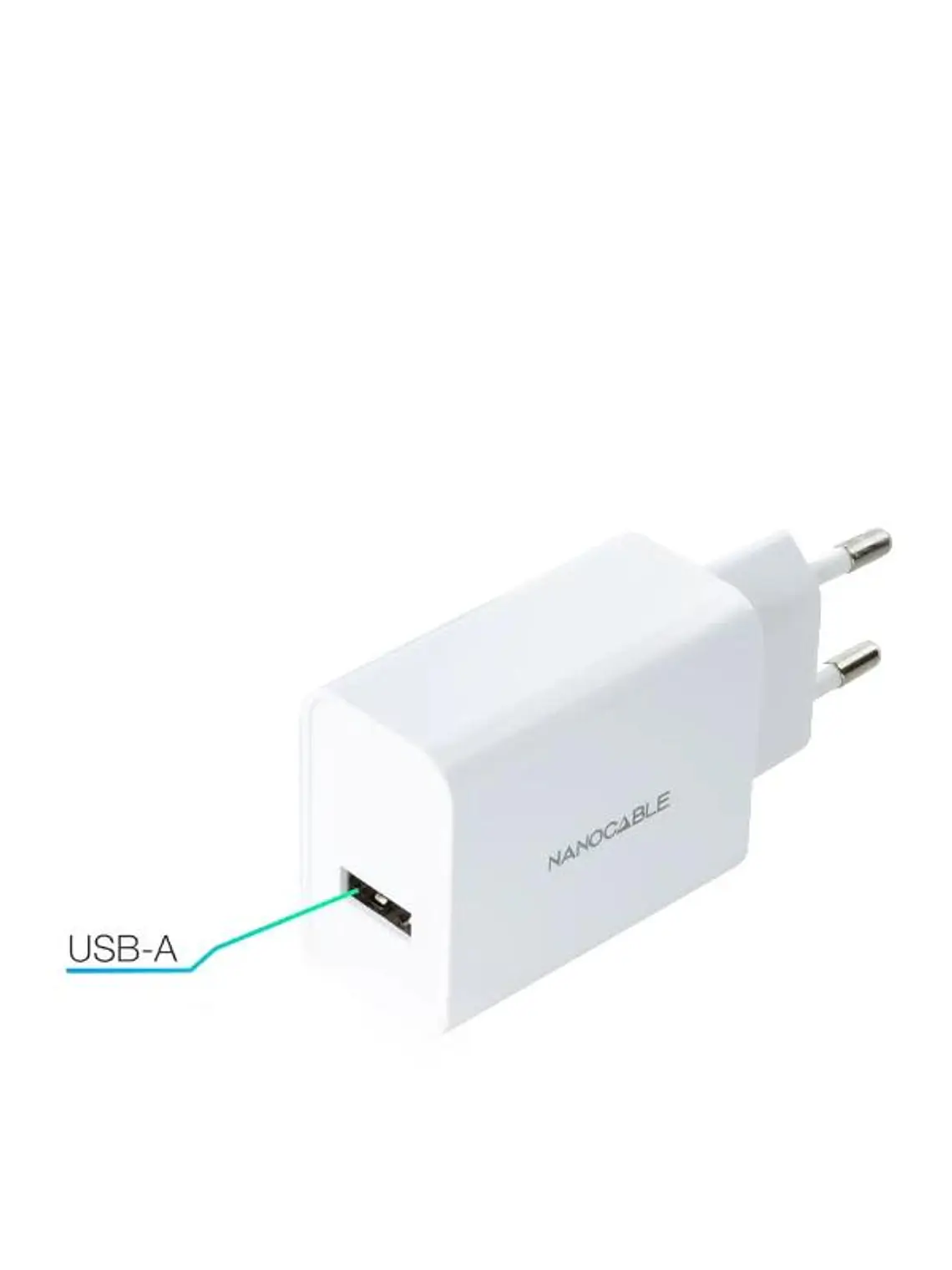 Nanocable Cargador 1 x USB 5V-2.1A Blanco 2