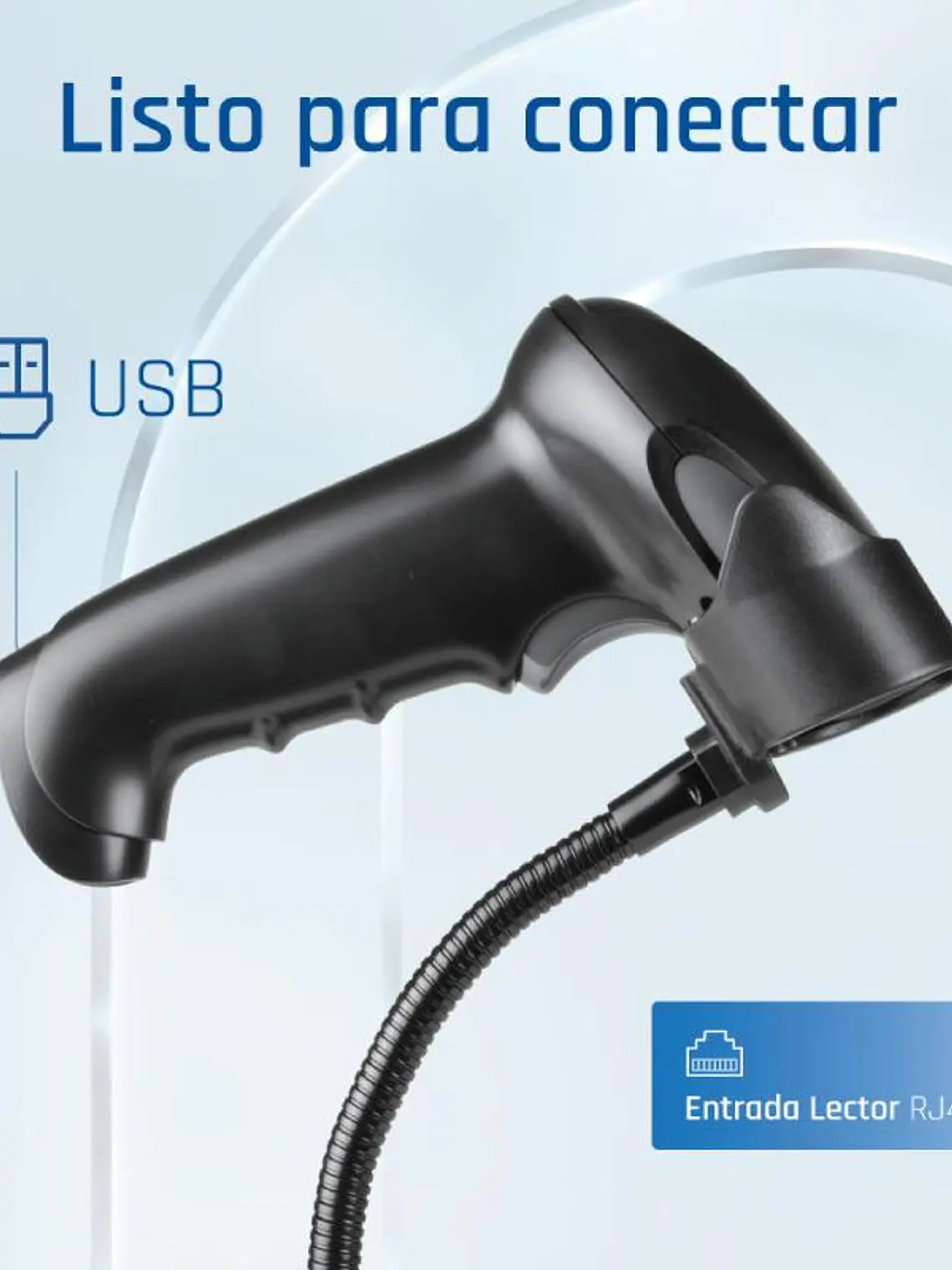iggual Lector código barras 2D USB gatillo soporte 3
