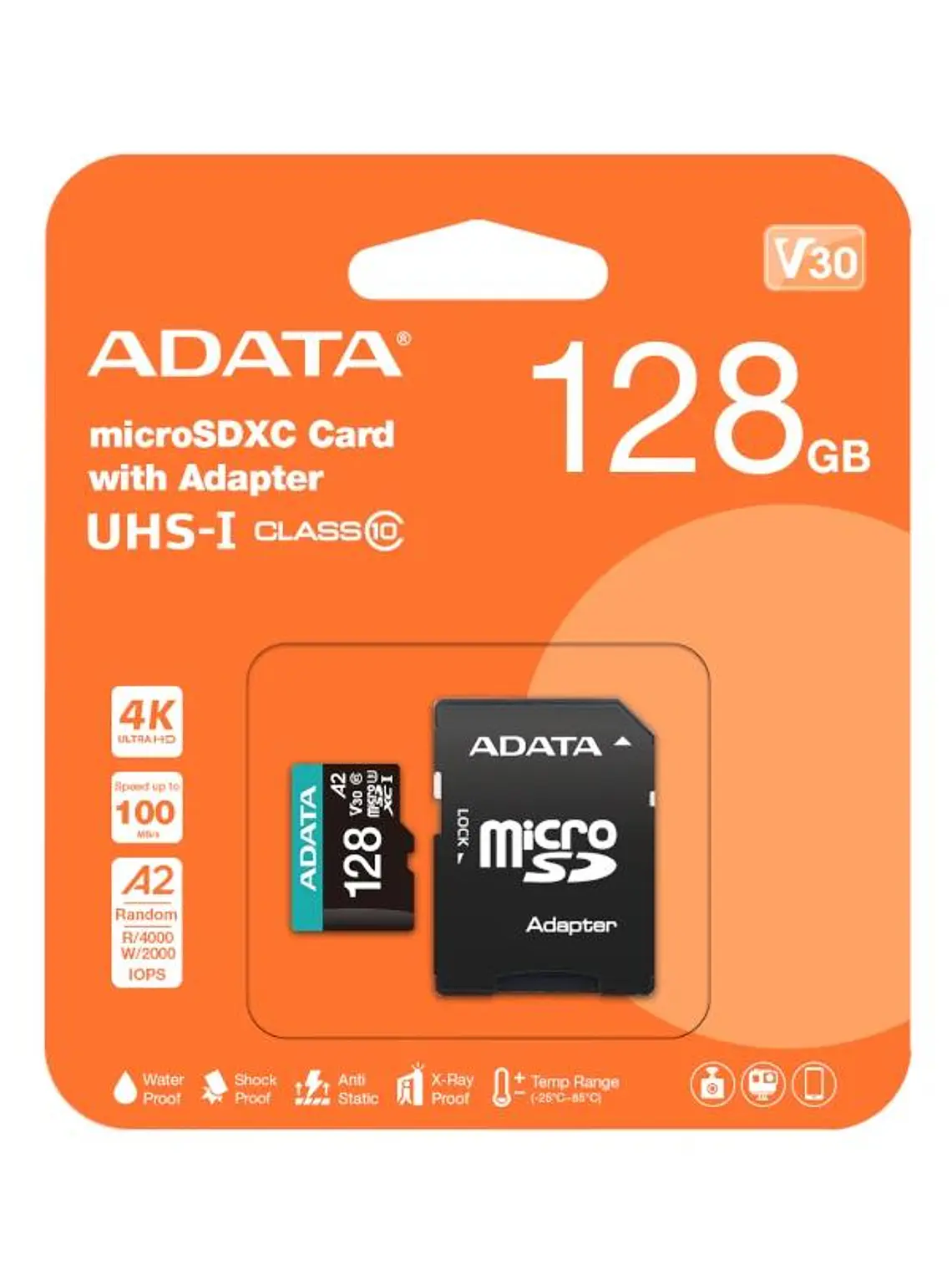 ADATA microSDXC/SDHC UHS-I U3 128GB c/adapt 2
