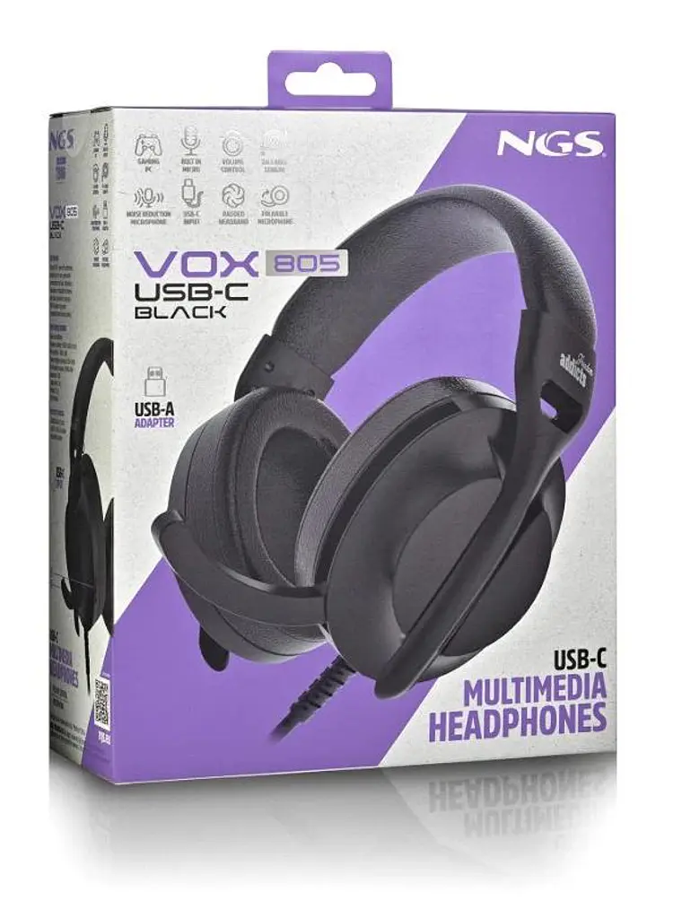 NGS Auriculares Cable USB-C Control Vol. Negro 4