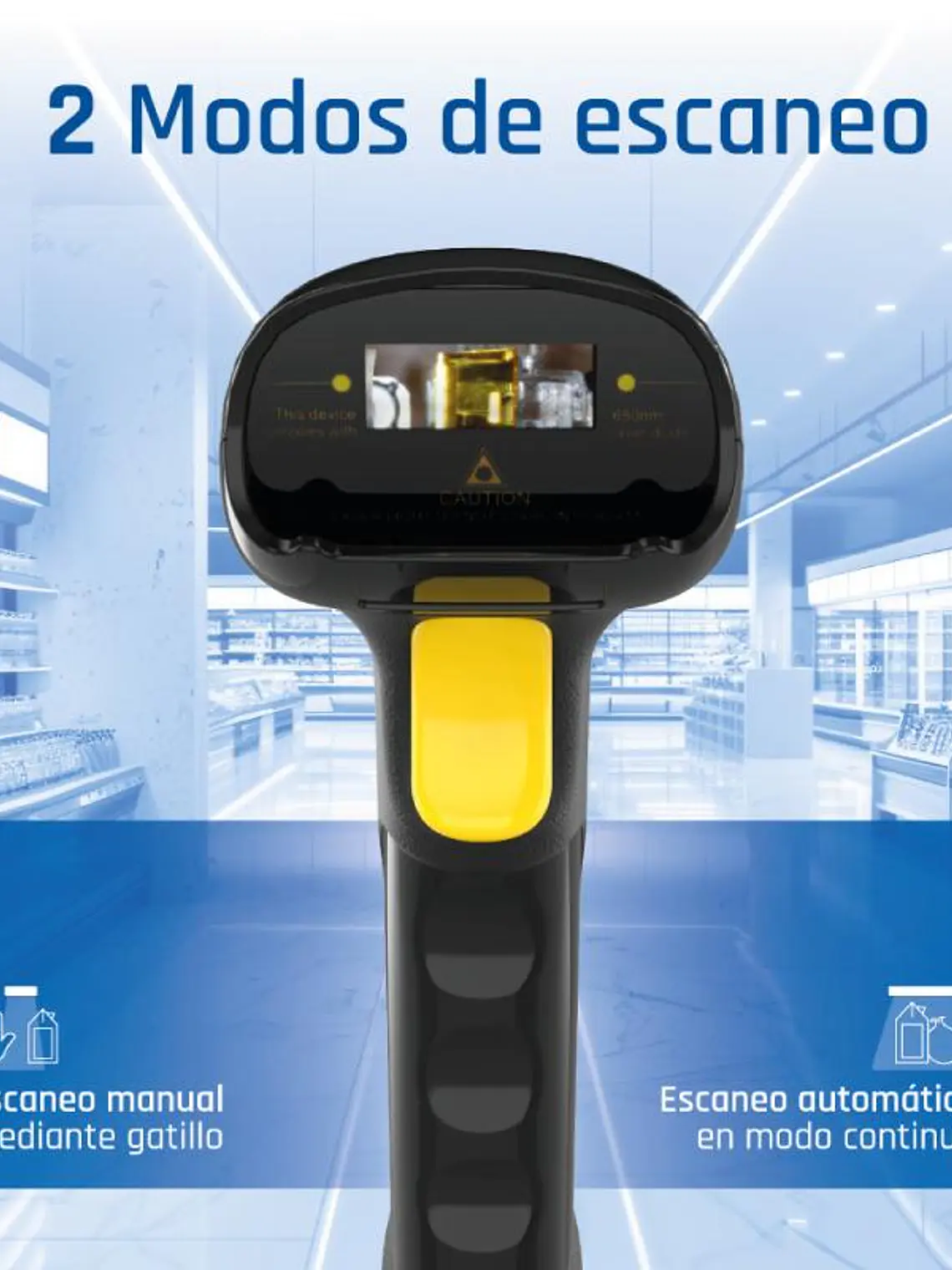iggual Lector código barras 1D Bluetooth WiFi 2.4G 2