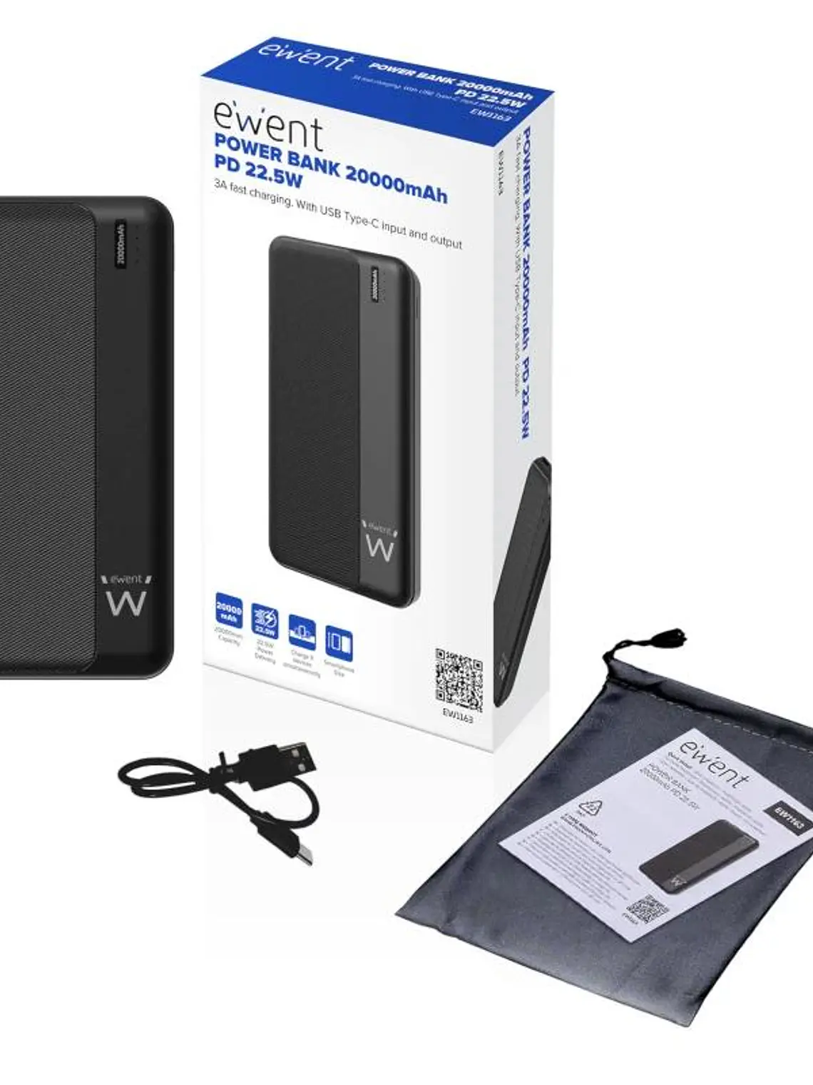 EWENT POWERBANK 20000mAh PD 22,5W 3