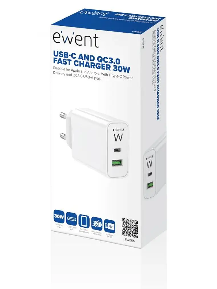 EWENT CARGADOR RÁPIDO USB-C / QC 3.0 / 30W 4